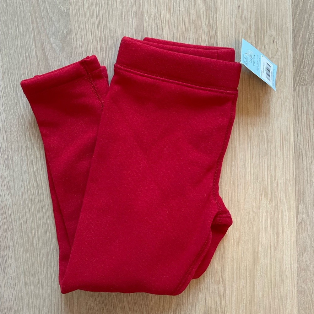 Fleece lined red leggings